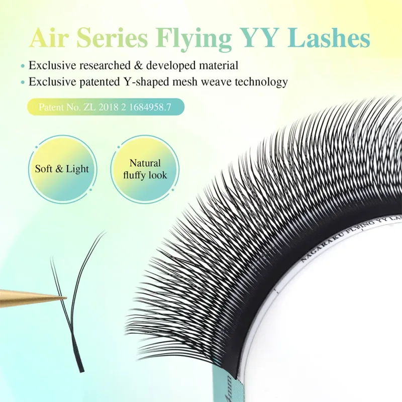 Flying YY Fox Eye Lashes Y Shape Eyelash Extensions Blød Natural Premade Volume Fans Bundle Eyelashes Makeup — image 2