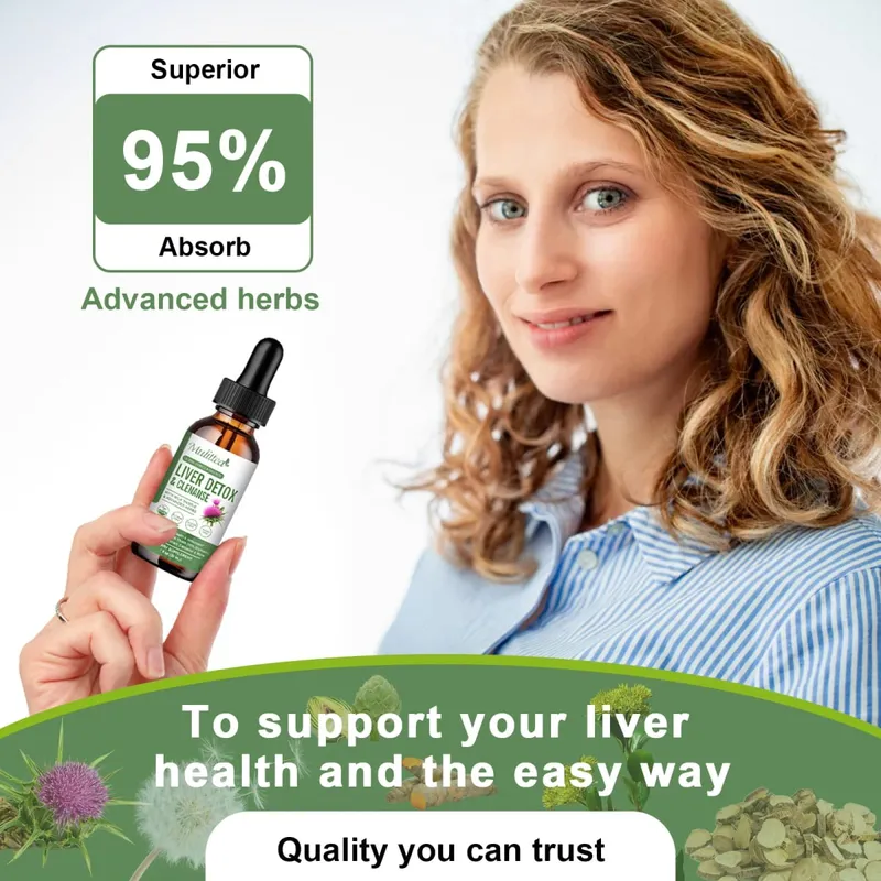 Mulittea Liver Health Drops with Milk Thistle & Artichoke -60ml Herbal Blend with Silymarin Dandelion Turmeric & Berberine for Liver Cleanse Detox Repair & Daily Support — image 6