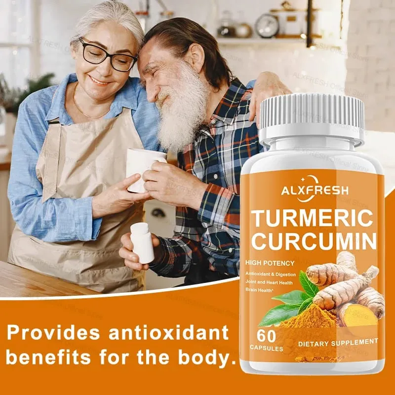 Curcumin Capsules Potent Anti-inflammatory Effects Relieve Joint Swelling Stiffness Slow Aging Improve Mood Promote Digestion