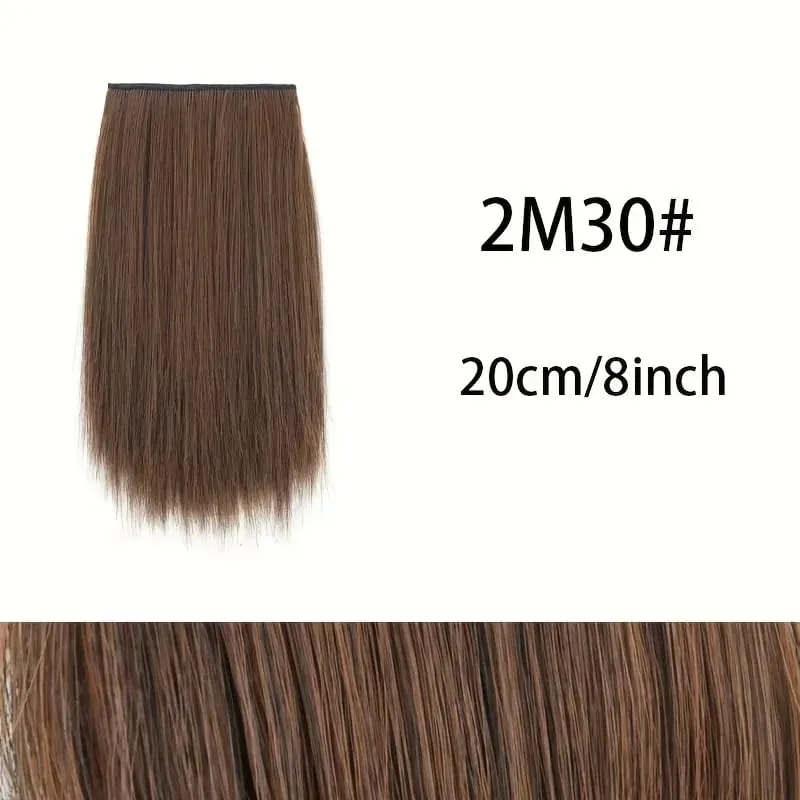Seamless Synthetic Clip Ins Bangs Hair Extension With Secure BB Clips Thick Lining of Hair Top Side Cover Hairpieces for Women — image 9