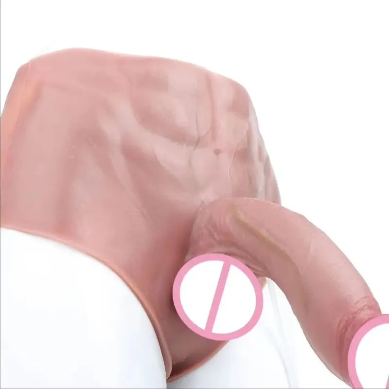 Black Nude Strapon Big Realistic Ejaculation Dildo Silicone Squirting Panties With Simulated Solid Penis Sex Toy For Women