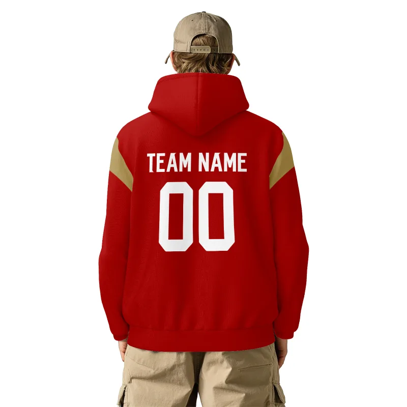 Men's Custom Football Hoodie Personalized Printed Team Name Number Sweatshirt Game Day Pullover Gift — image 5