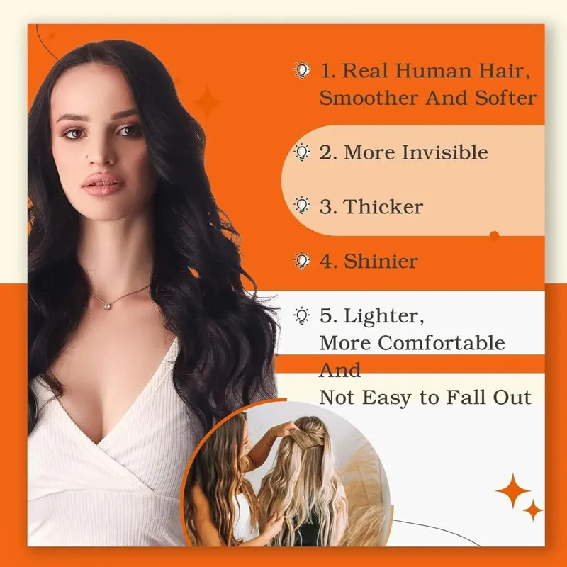 Full Shine Tape in Hair Extensions Human Hair Seamless Silky Straight Skin Weft 20Pcs 50G Add Length for Wedding