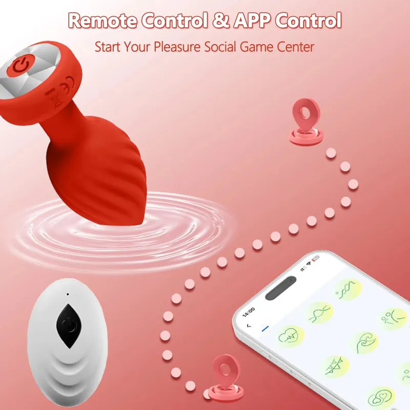Drahtlose Bluetooth Anal Plug Vibrator Weibliche Vagina Stimulator APP Fernbedienung Butt Plug Massage Erwachsene Sex Spielzeug für Mann Frauen — image 4
