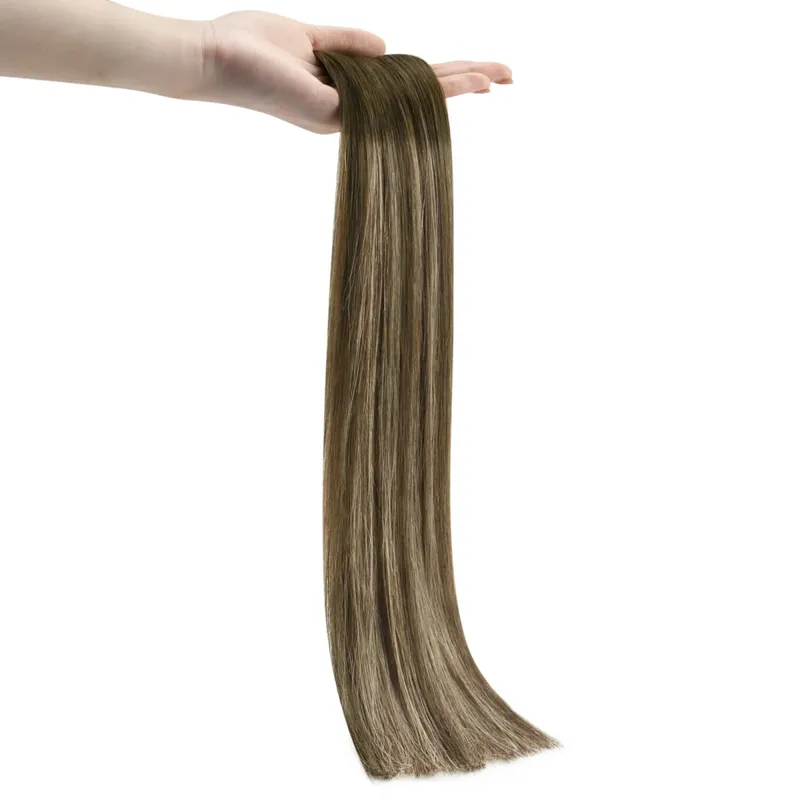 Moresoo Tape in Human Hair Extensions 20PCS&40PCS 100% Natural Straight Remy Brazilian Hair Tape in Extensions for Beauty