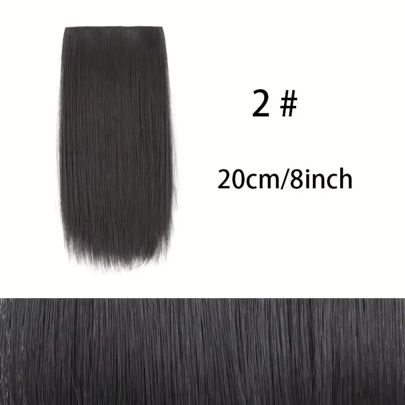 Seamless Synthetic Clip Ins Bangs Hair Extension With Secure BB Clips Thick Lining of Hair Top Side Cover Hairpieces for Women — image 14