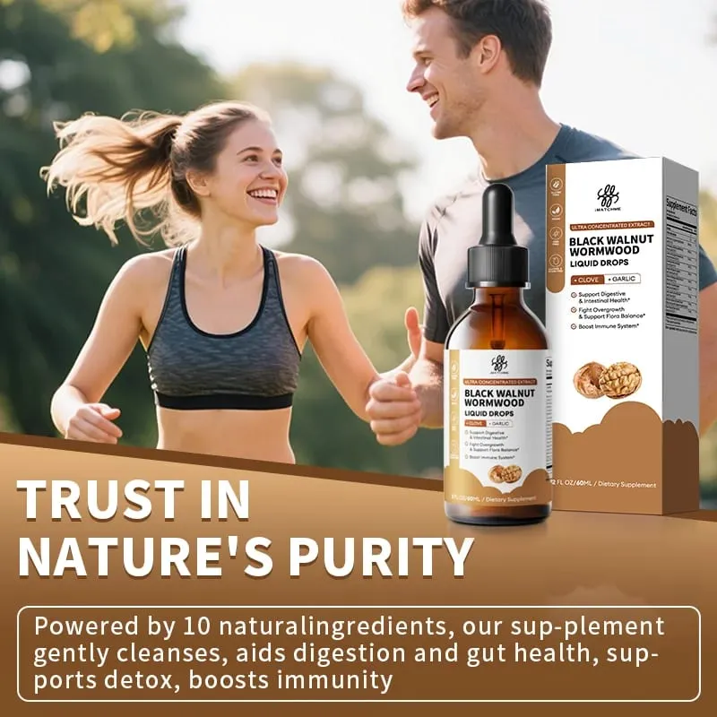iMATCHME Black Walnut Wormwood Liquid Drops with Berberine，Soursop，Garlic & Clove for Gut Cleanse & Digestive Health Support Antioxidant