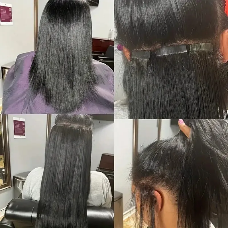 20pcs/Pack Tape In Human Hair Extensions Natural Straight 100% Remy Human Hair Extensions with Seamless Invisible Tape Ins Hair