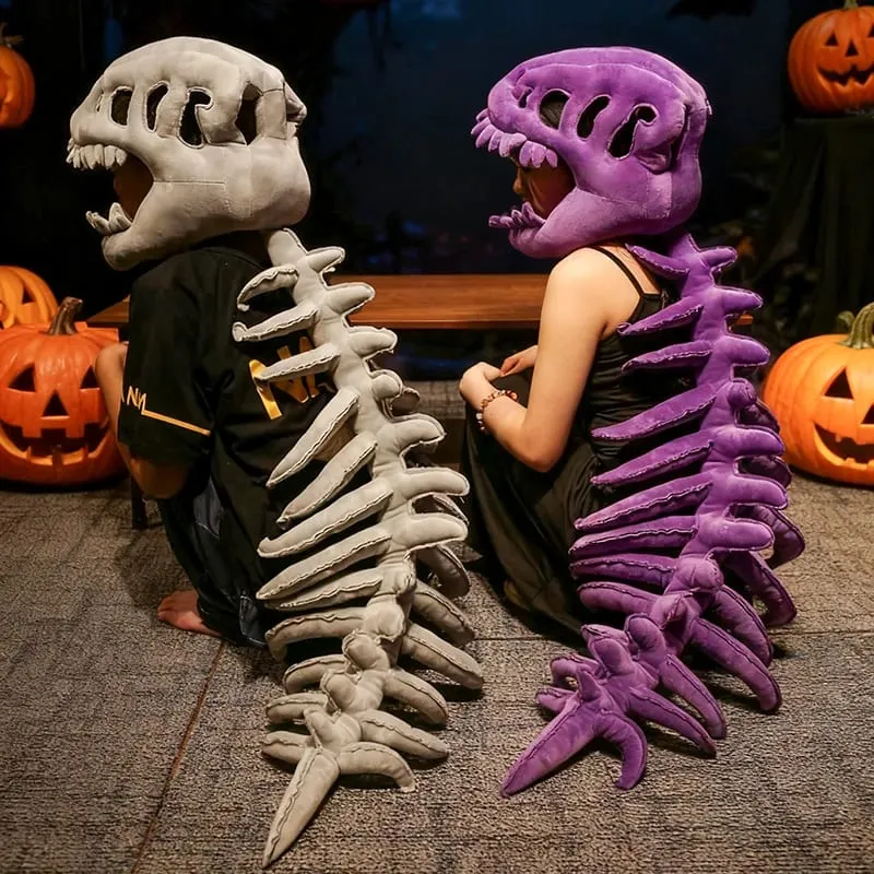 Dinosaur Skeleton Headgear Pillow - 4 Colors Perfect for Party Cosplay & Cozy Sofa Lounging — image 3