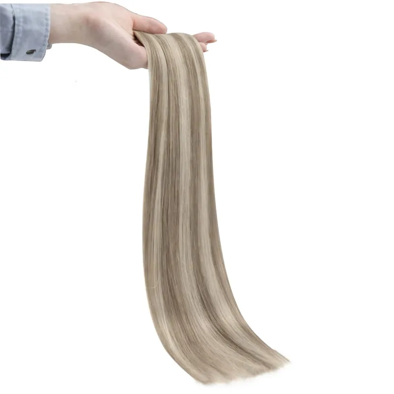 Moresoo Tape in Human Hair Extensions 20PCS&40PCS 100% Natural Straight Remy Brazilian Hair Tape in Extensions for Beauty