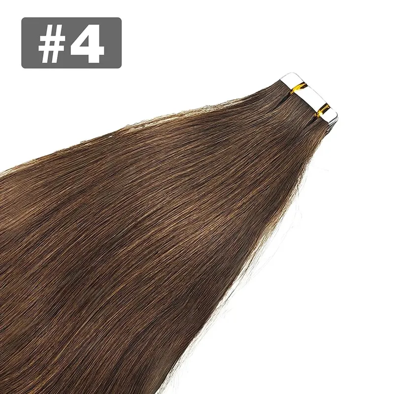 20pcs/Pack Tape In Human Hair Extensions Natural Straight 100% Remy Human Hair Extensions with Seamless Invisible Tape Ins Hair