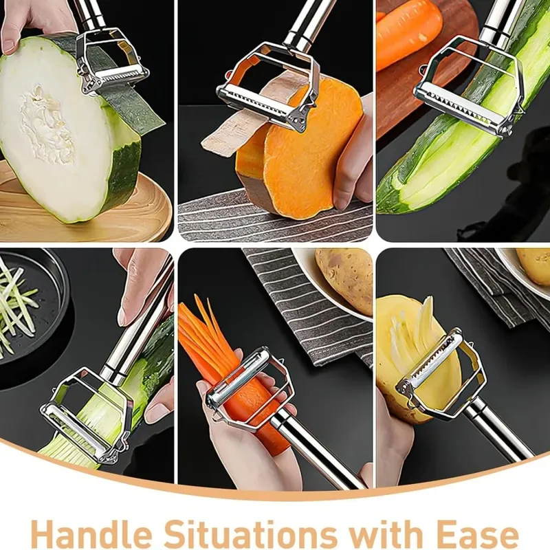 Stainless Double Sided Blade Multi-functional Peeler Vegetable Peeler Double Planing Grater Kitchen Accessories Cooking Tools — image 5