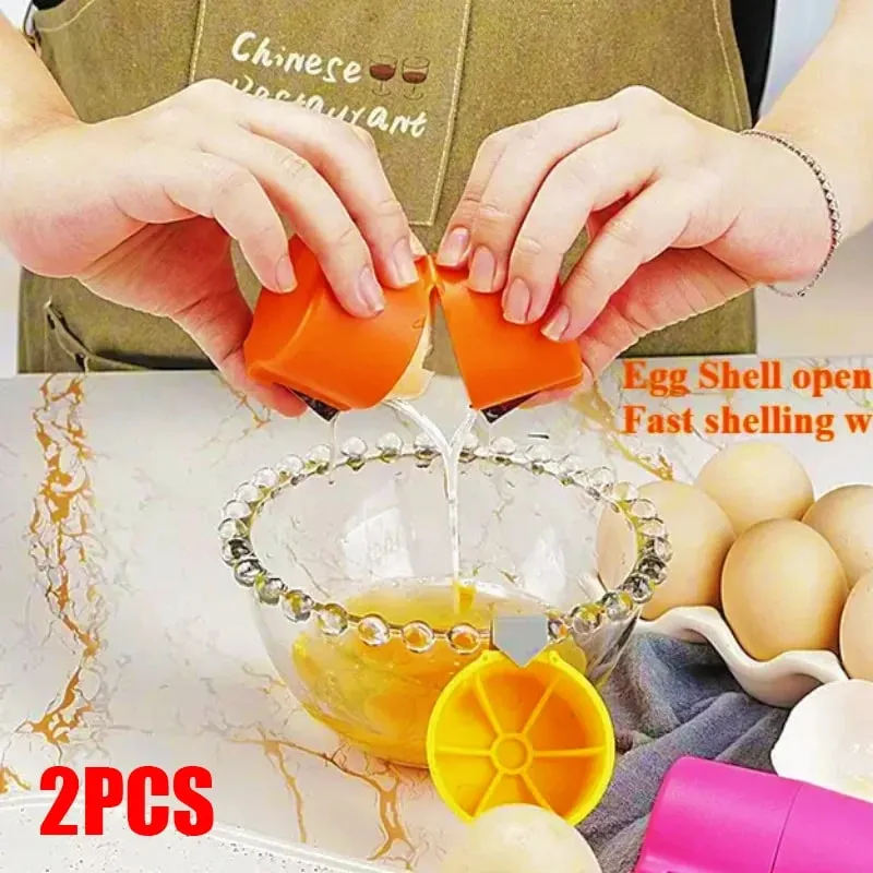 1/2pcs Multifunctional Egg Shell Opener Handheld Egg Cracker Separator Tool Eggshell Cutter Easy Open Kitchen Gadget for Raw Egg — image 1