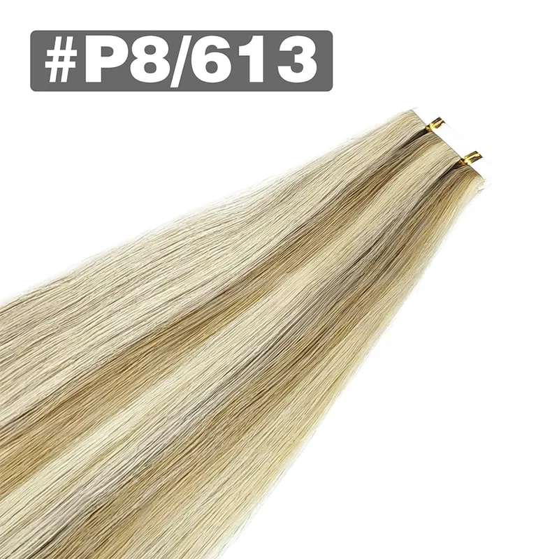20pcs/Pack Tape In Human Hair Extensions Natural Straight 100% Remy Human Hair Extensions with Seamless Invisible Tape Ins Hair