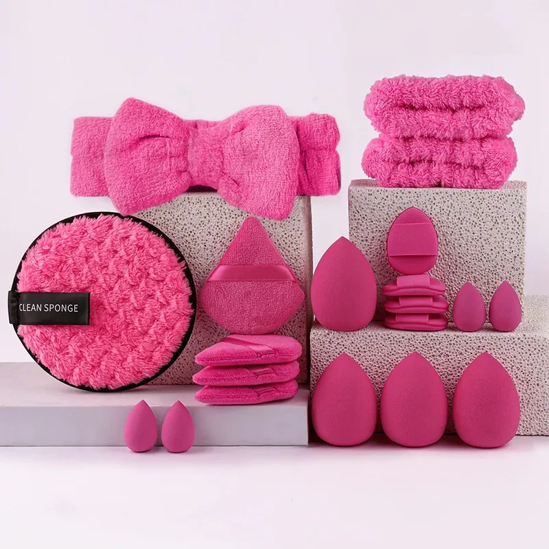 Premium Makeup Brushes Set Including Makeup Brushes Hairband Wrist Sponge Ball Powder Puff Silicone Cleaning Makeup Brush Tool