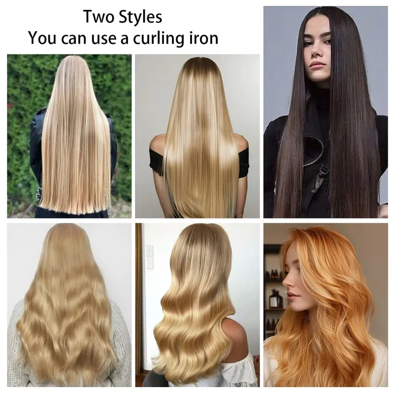 6-Piece Set 24-Inch Synthetic Clip-On Hair Extensions Straight Hair Removable Lightweight Synthetic Wig Women's Exclusive — image 4