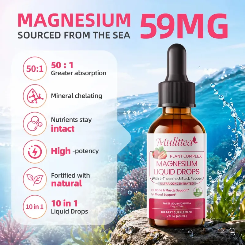 Mulittea Magnesium Drop Vegan+ Sugar-Free Supports Relaxation & Sleep Health Supports Muscle & Nervous System Function Helps Maintain Healthy Electrolyte Balance — image 4