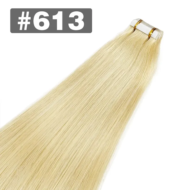 20pcs Tape In Human Hair Extensions Straight Invisible Seamless Natural Black 100% Brazilian Human Hair Tape Ins Hair Extensions — image 13