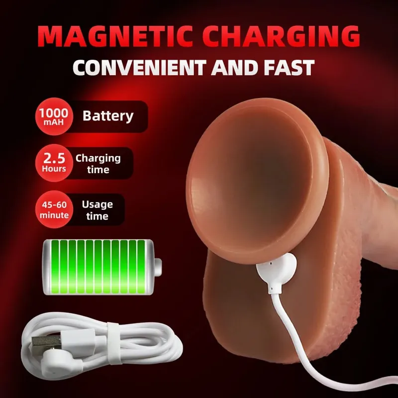 9.65" Thrusting BIG Dildo Vibrator Silicone with 10 Thrusting & Vibranting & Heating Modes Anal Dildo Sex Toys with Suction Cup