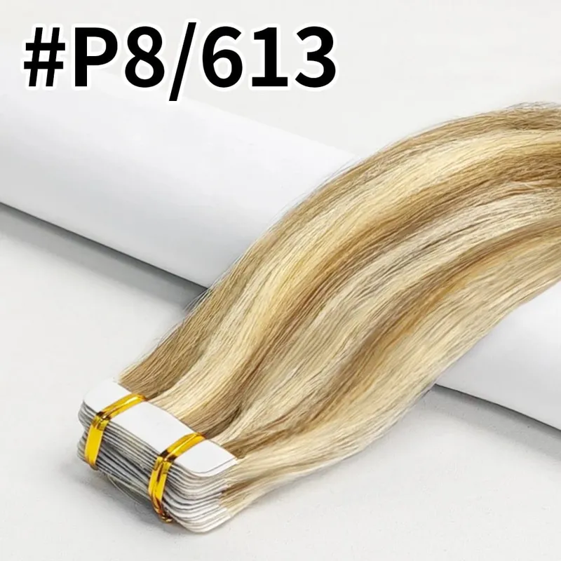 26 Inches Tape In Hair Extensions Straight 100% Human Hair Adhesive Replaceable Seamless Skin Weft Tape 20/40pcs Hair For Women — image 14