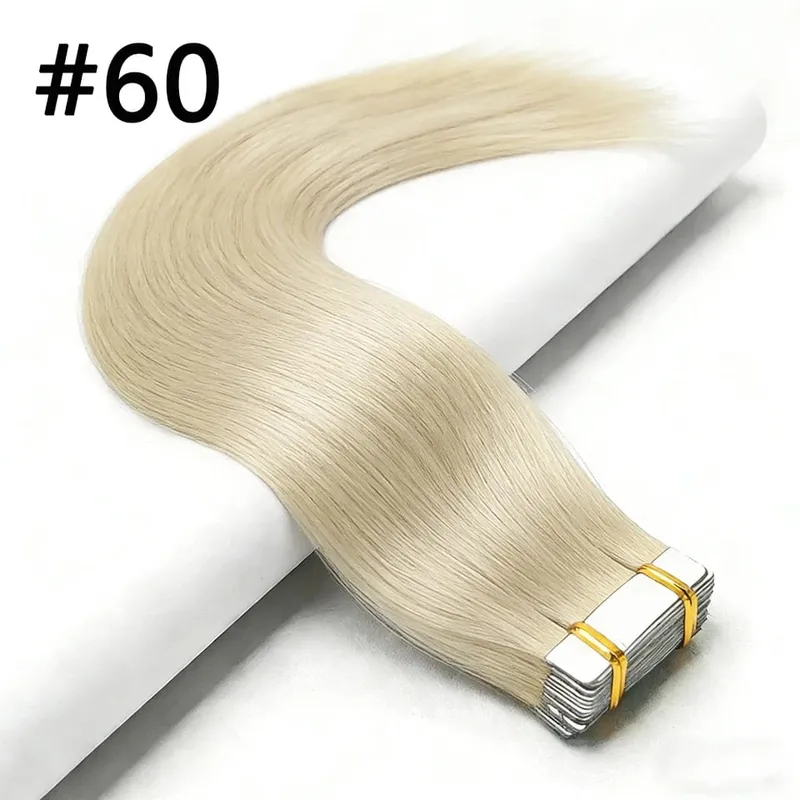 50g Straight Tape in Hair Extensions Human Hair 613 Color Bleach Blonde Seamless Skin Weft Tape in Real Human Hair Extension — image 16