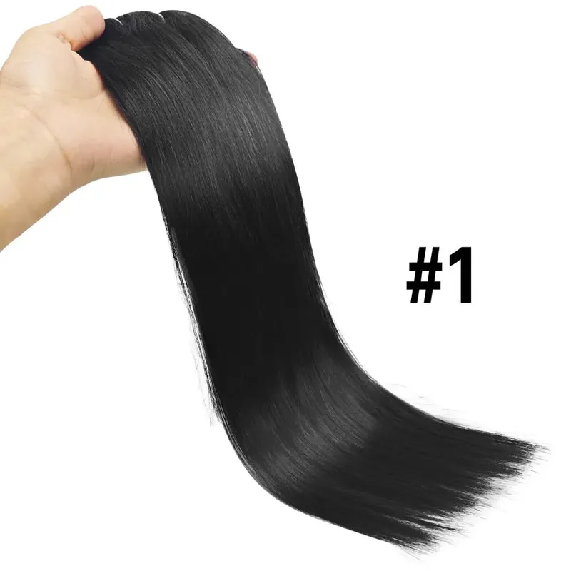 Straight Clip In Human Hair Extensions Brown Unprocessed Hair Extensions Full Head Brazilian Hair Seamless Clip Ins Extension — image 8