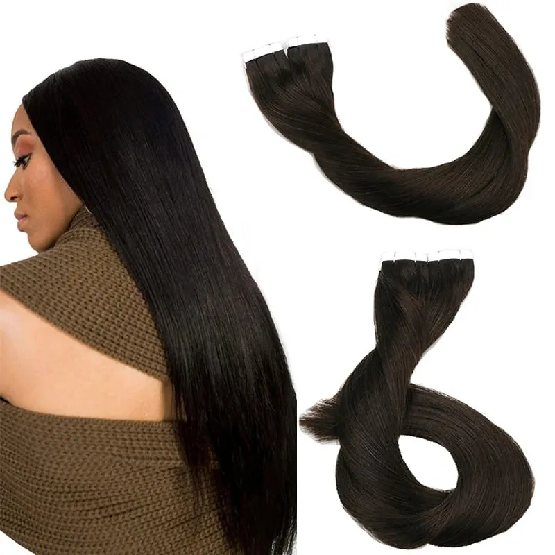 Toysww Real Human Hair Russian Hair Tape in Human Hair Extensions Blonde #60 For Woman Machine Made Remy Hair 20/40pcs