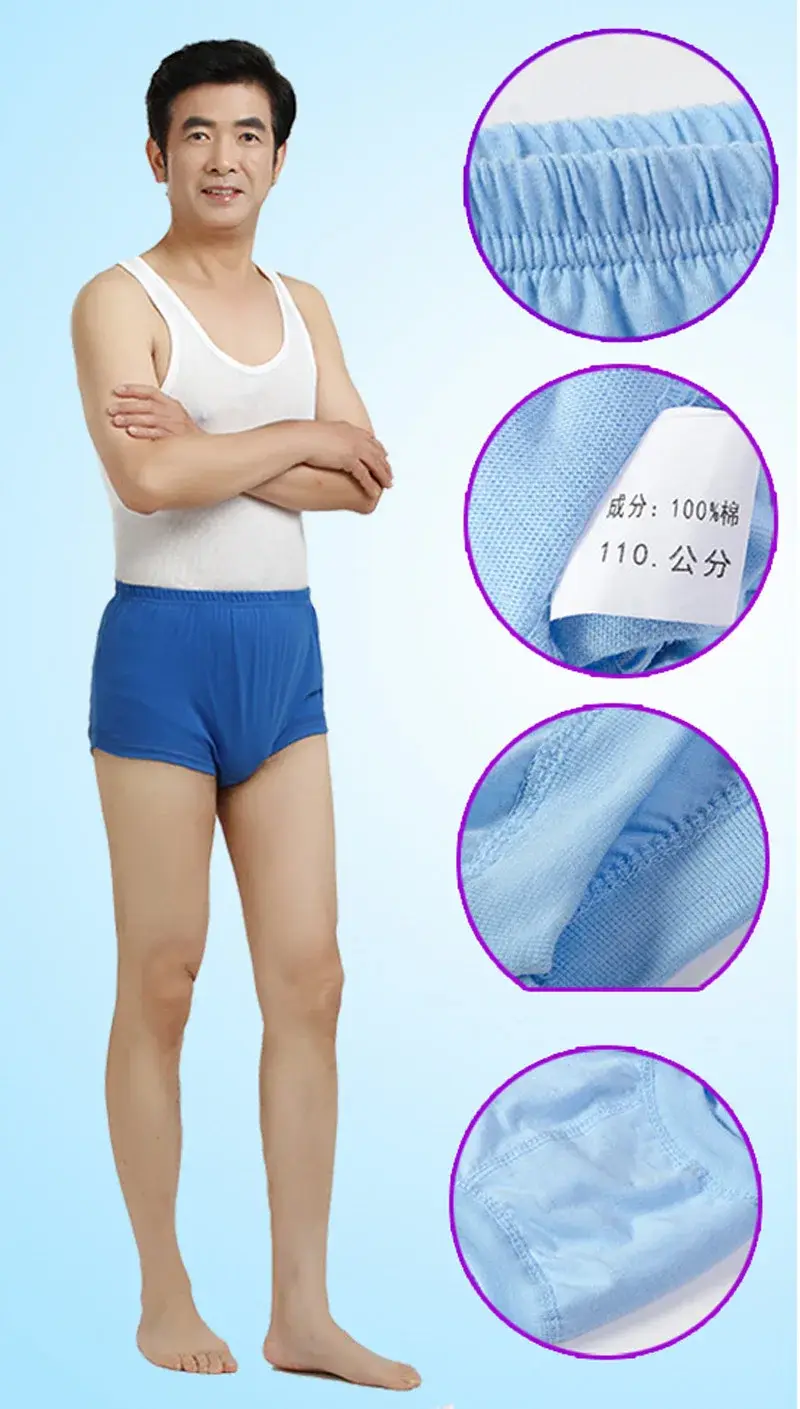 Men Briefs High Waist 100%Cotton Men Underwear Plus Size Cueca Masculina Soft Underpants Breathable Panties L-4XL For Daddy