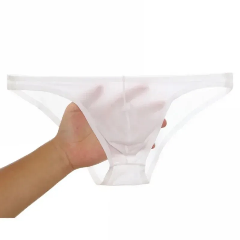 Men's Ice Silk Panties Sexy Underwear Man Briefs Ultra Thin Translucent Penis Pouch Low Waist Underpants Lingerie — image 8