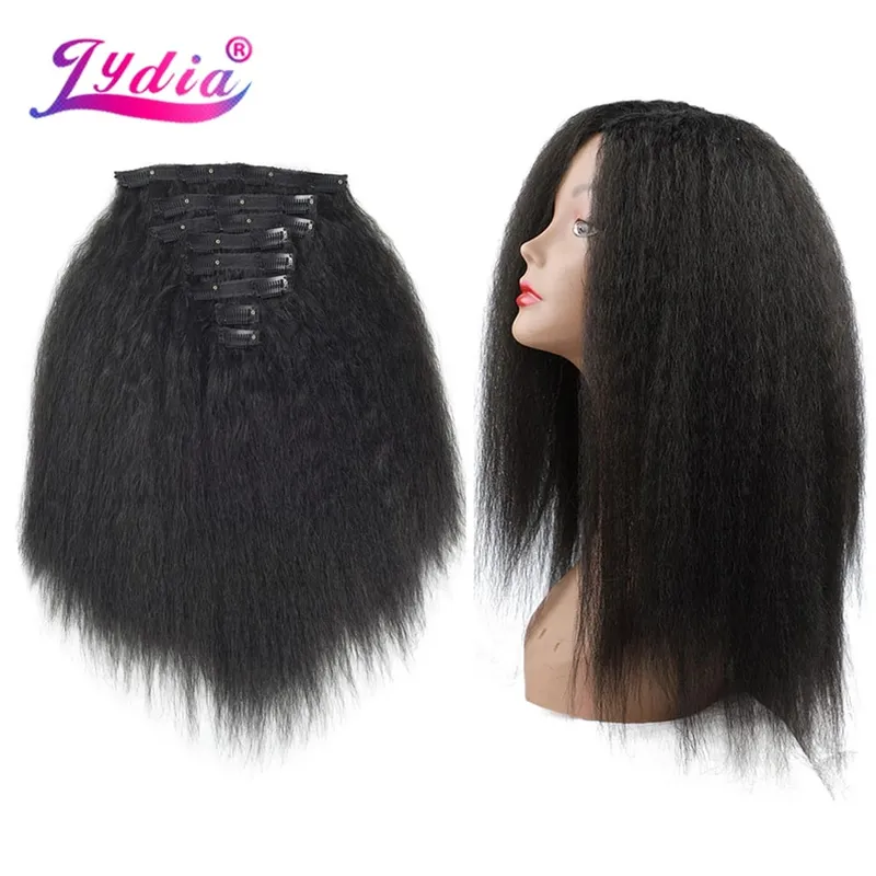 Lydia 8Pcs /Set With18Clips-In Synthetic Kinky Staight Hair Extensions Long Heat Resistant Hair-Pieces16-20 Inches Afro American — image 7