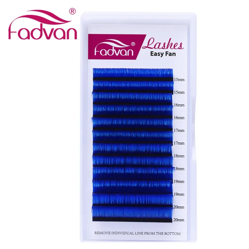 Fadvan Long 15-20mm Easy Fanning Makeup Lashes Mixed 8-14mm Colored False Eye Lashes Extensions Green/Purple/Red/Blue Color Lash — image 3