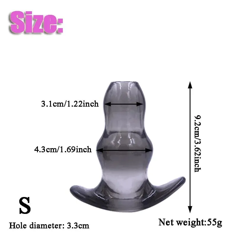 5Sizes Hollow Soft Anal Plug Prostate Massager Butt Plug Enema Sex Toy for Women And Men Anal Dilator Sexual Enhancement Product — image 9