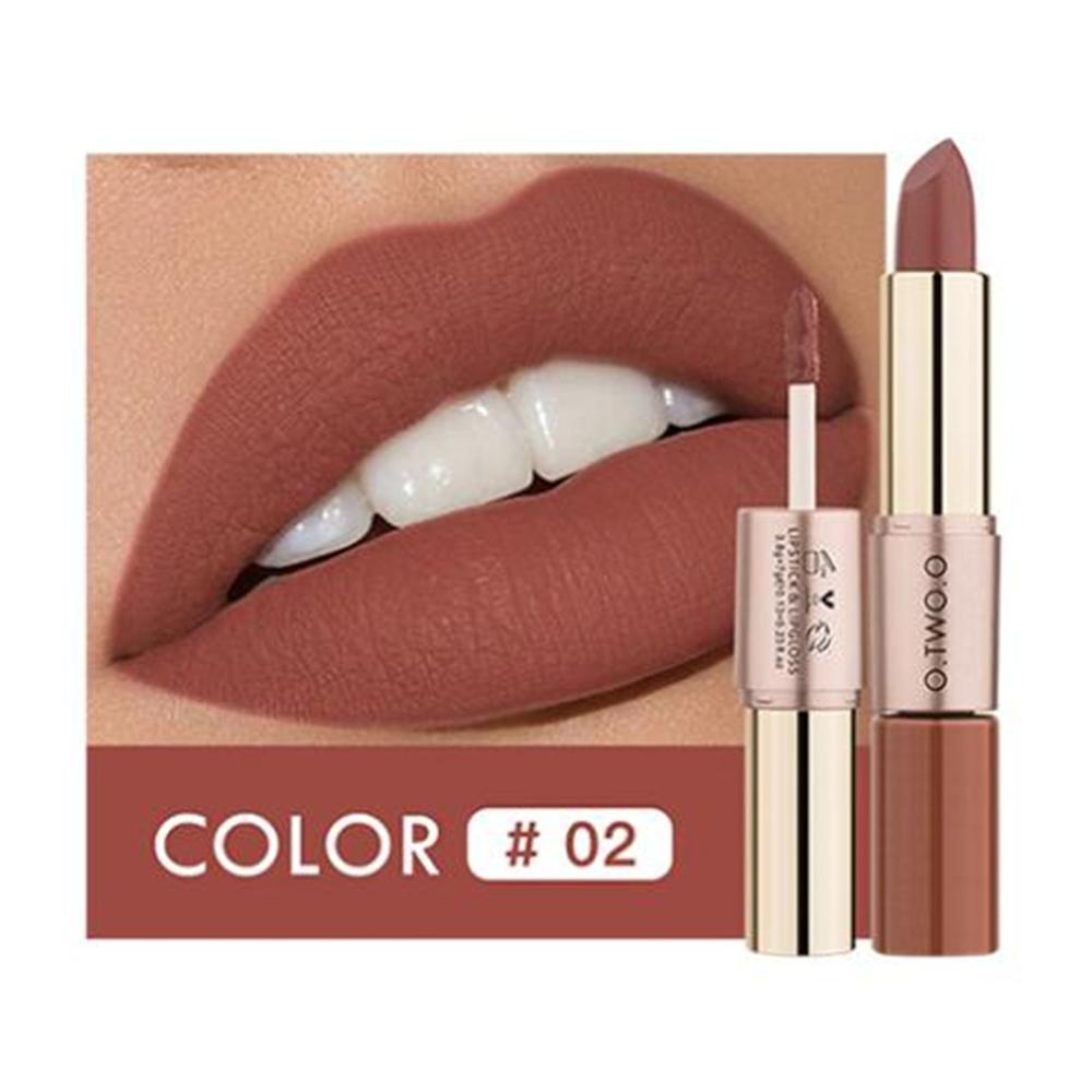 O.TWO.O 2 in 1 Rossetto opaco Lip Gloss Cosmetici Impermeabile Pintalabios Batom Mate Labbra Trucco Rouge 12 colori Stick labbra — image 11