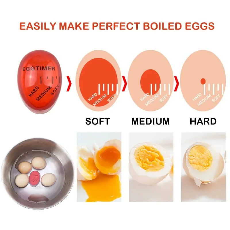DU Egg Timer Color Changing Indicator Kitchen Boiled Egg Timer Resin Perfect Boiled Eggs By Temperature Home Kitchen Gadget — image 4