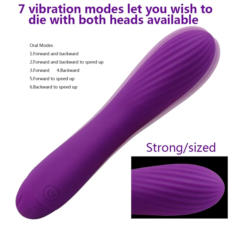 Vibrator Bergetar untuk Rangsangan Faraj Silikon Boleh dicas semula G Spot Dildo Vibrator Urut 7 Corak Getaran Mainan Seks Wanita — image 3