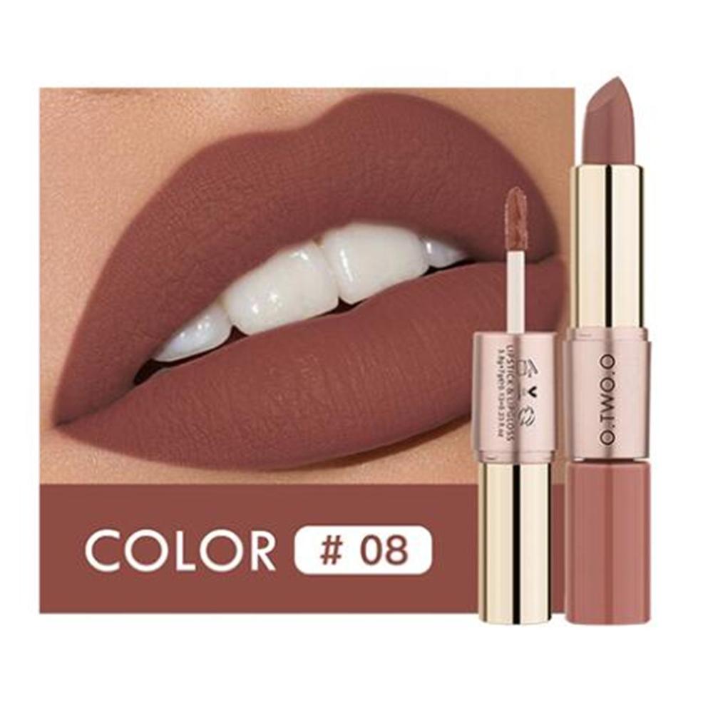 O.TWO.O 2 in 1 Rossetto opaco Lip Gloss Cosmetici Impermeabile Pintalabios Batom Mate Labbra Trucco Rouge 12 colori Stick labbra — image 15