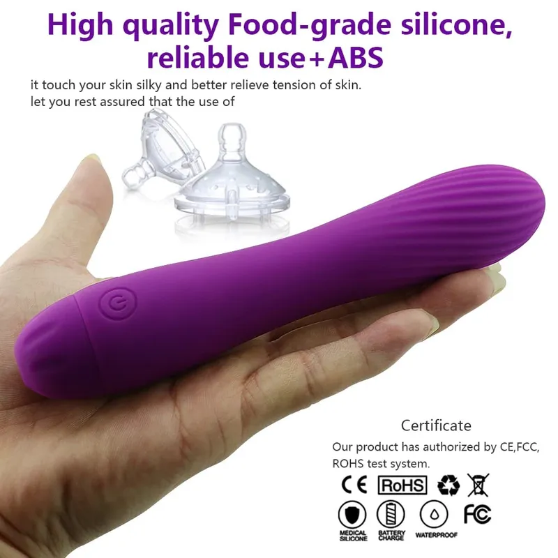 Vibrator Bergetar untuk Rangsangan Faraj Silikon Boleh dicas semula G Spot Dildo Vibrator Urut 7 Corak Getaran Mainan Seks Wanita — image 2
