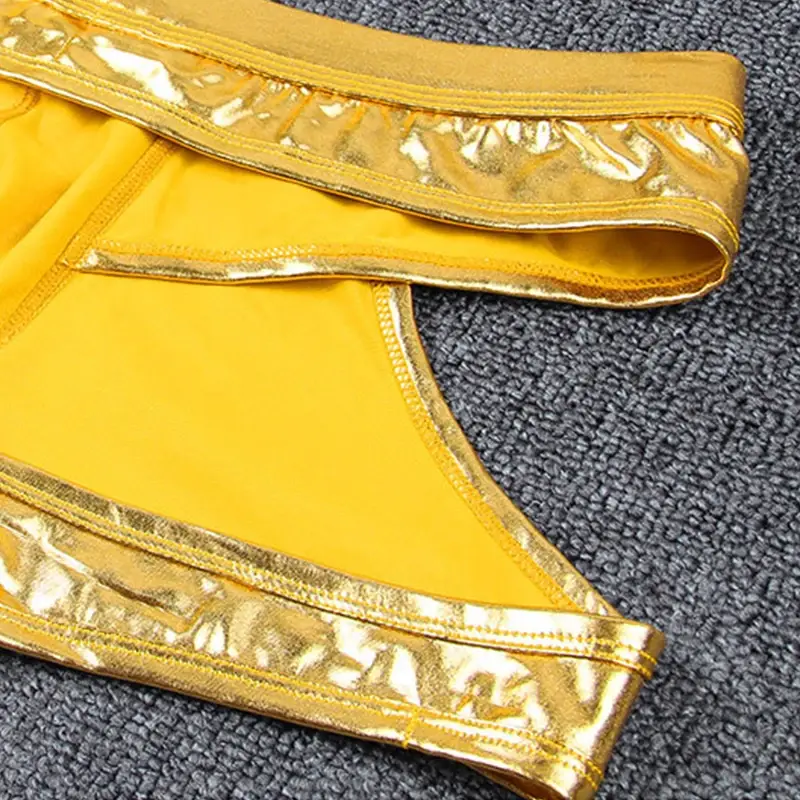 Sexy Men Hollow Boxers Male Underwear Faux Leather Open Butt Bottoms Performance Underpants Boxershorts Backless Boxer Shorts — image 4