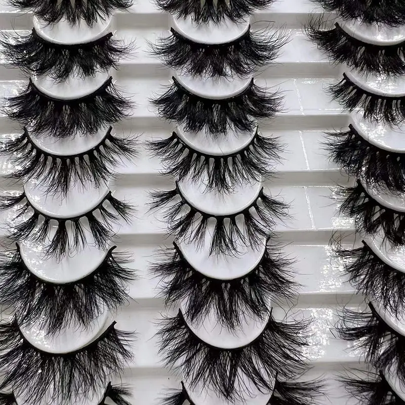 Řasy 3D norkové řasy Fluffy Soft Wispy Volume Natural Dlouhé umělé řasy Oční řasy Opakovaně použitelné líčení řas — image 1