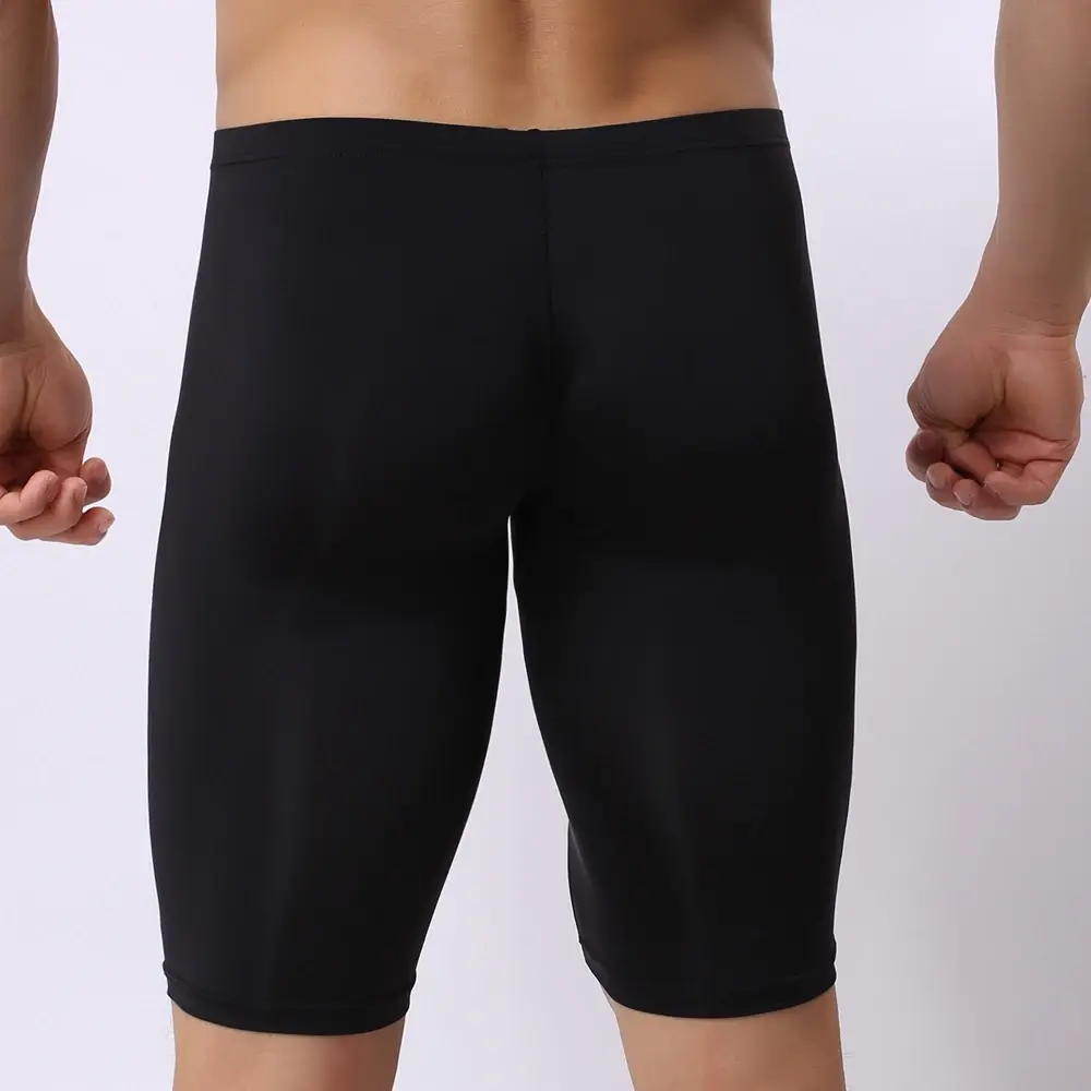 Panlalaking Ultra-manipis na Kasuotang Panloob na Transparent na Panlalaking Boxer Sculpting Half-length Solid U Convex Pouch Boxer Panlalaking Mahabang Kasuotang Panloob — image 3