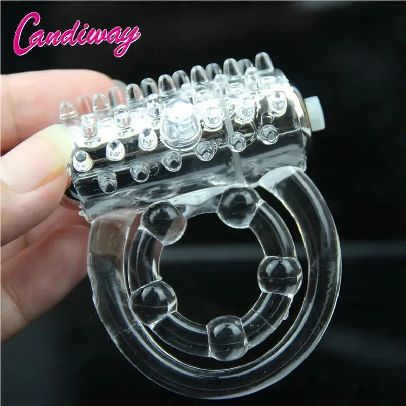 Cincin berganda vibrator kalis air kelentit Masturbasi melancap Bergetar berpanjangan memijak melambatkan ejakulasi getaran Mainan Seks Untuk lelaki