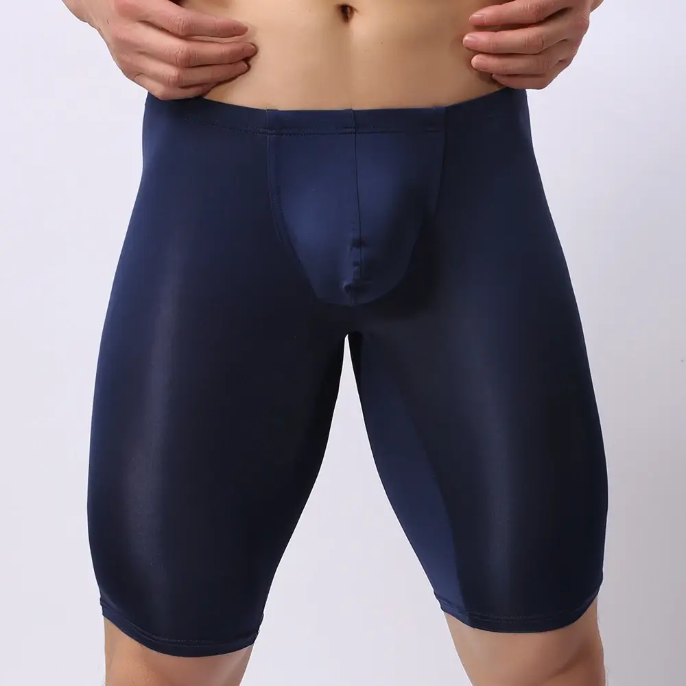 Panlalaking Ultra-manipis na Kasuotang Panloob na Transparent na Panlalaking Boxer Sculpting Half-length Solid U Convex Pouch Boxer Panlalaking Mahabang Kasuotang Panloob — image 5