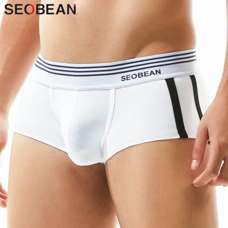 Men's Breathable Cotton Boxer Briefs U-Convex Pouch Low-Waist Comfortable Stretch Soft Underwear for Daily Casual