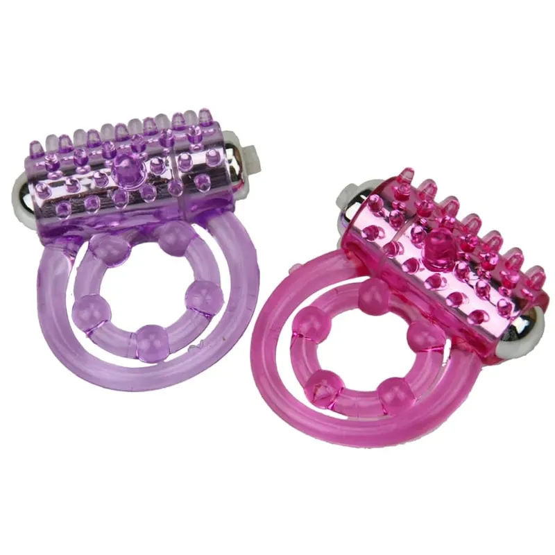 Cincin berganda vibrator kalis air kelentit Masturbasi melancap Bergetar berpanjangan memijak melambatkan ejakulasi getaran Mainan Seks Untuk lelaki