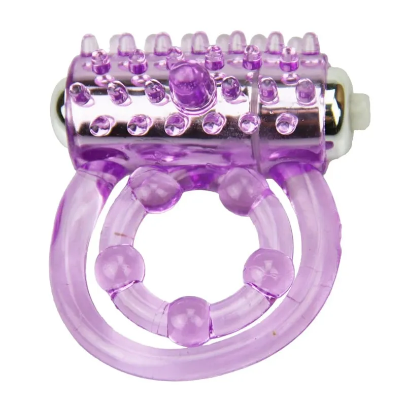 Cincin berganda vibrator kalis air kelentit Masturbasi melancap Bergetar berpanjangan memijak melambatkan ejakulasi getaran Mainan Seks Untuk lelaki