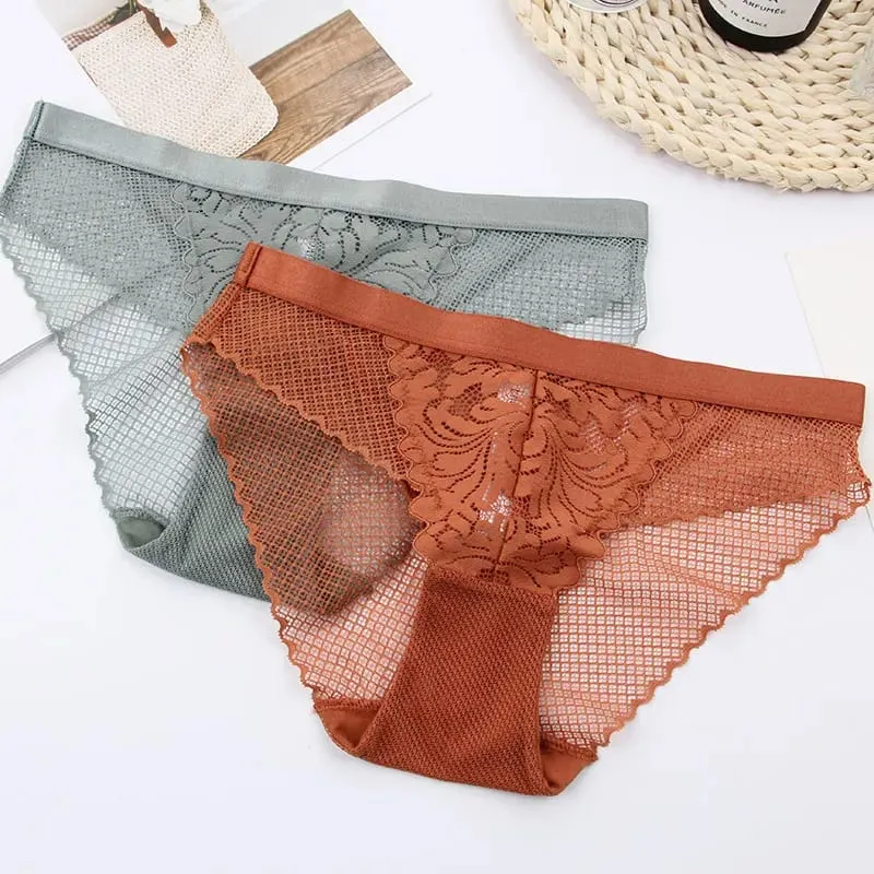 Full lace wireless cotton cup comfortable ladies underwear sets Soft-cup triangle bralette and transparent panties bra lingerie — image 4