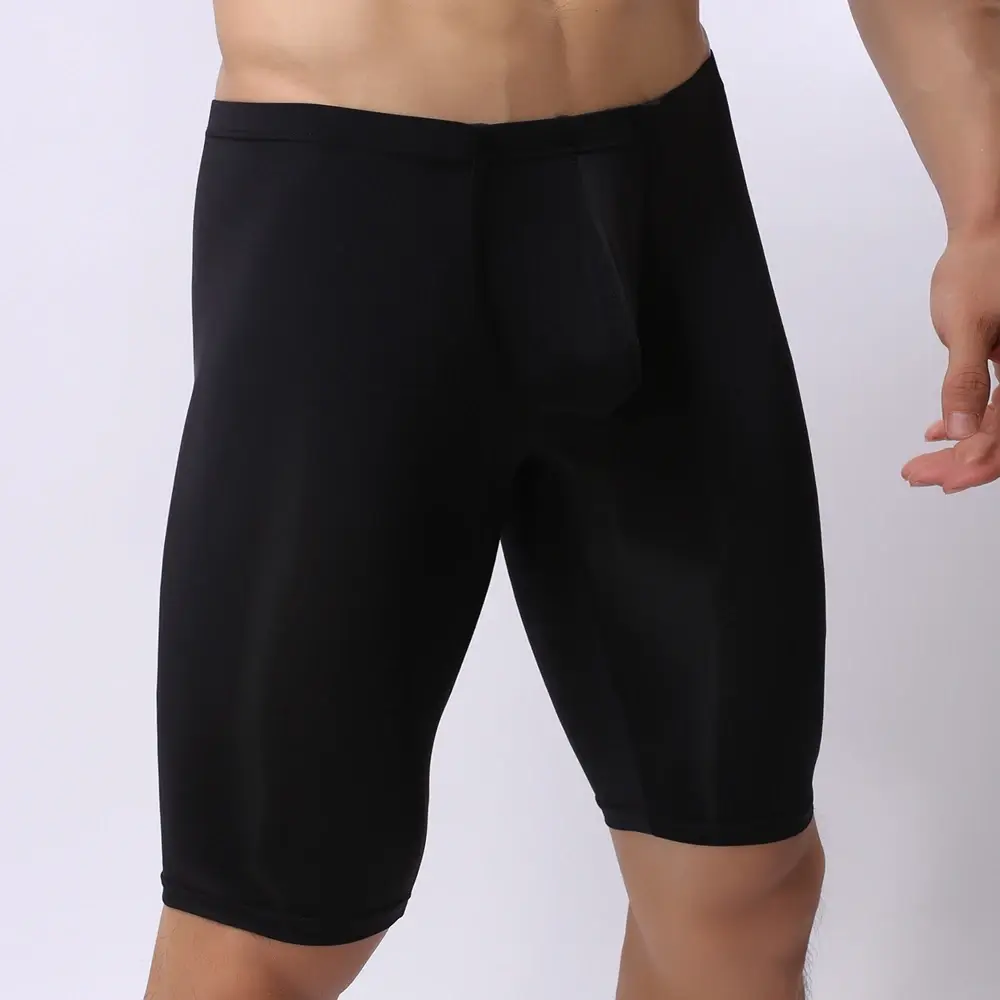 Panlalaking Ultra-manipis na Kasuotang Panloob na Transparent na Panlalaking Boxer Sculpting Half-length Solid U Convex Pouch Boxer Panlalaking Mahabang Kasuotang Panloob — image 2