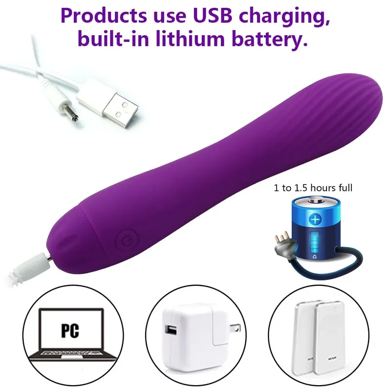 Vibrator Bergetar untuk Rangsangan Faraj Silikon Boleh dicas semula G Spot Dildo Vibrator Urut 7 Corak Getaran Mainan Seks Wanita — image 4