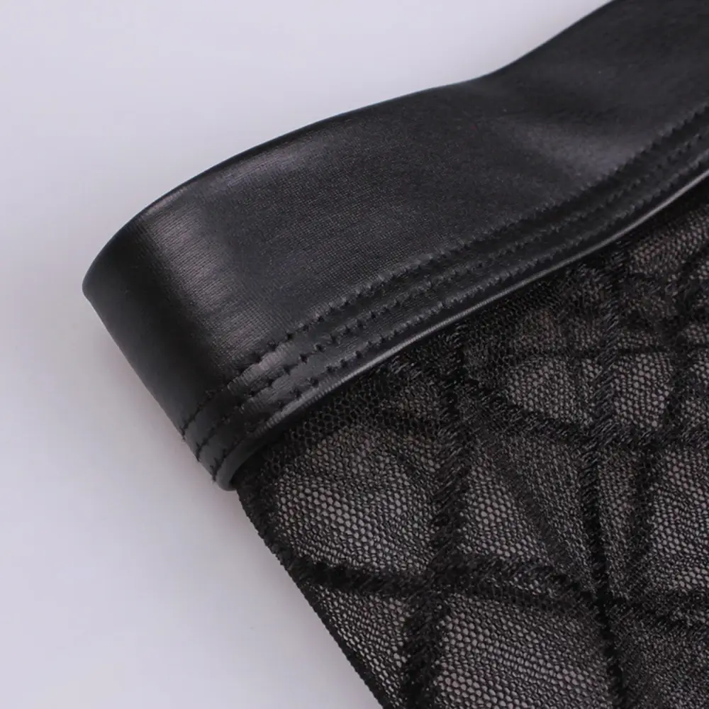 Seksi Nefes Ince Boxer Siyah Erkek Örgü Şeffaf U-dışbükey Iç Çamaşırı Iç Çamaşırı Eşcinsel Giyim Pantolon See Through — image 6