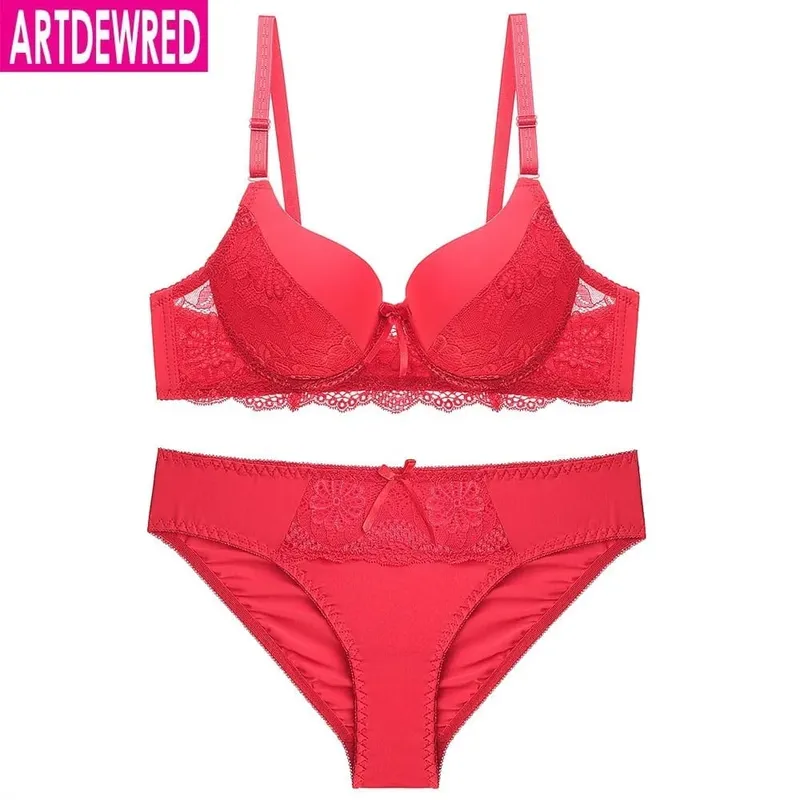Sexy Lace Bra Sets For Women Bra Comfortable Underwear Set Solid Crop Top Female Lingerie Set Brassiere Bra and Panty Sets — image 5